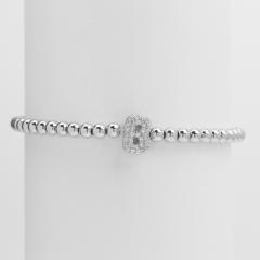 18KG diamond bubble letter initial letter copper bead bracelet