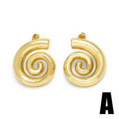 18KG copper sprial chunky bigger earrings