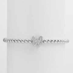 18KG diamond bubble letter initial letter copper bead bracelet