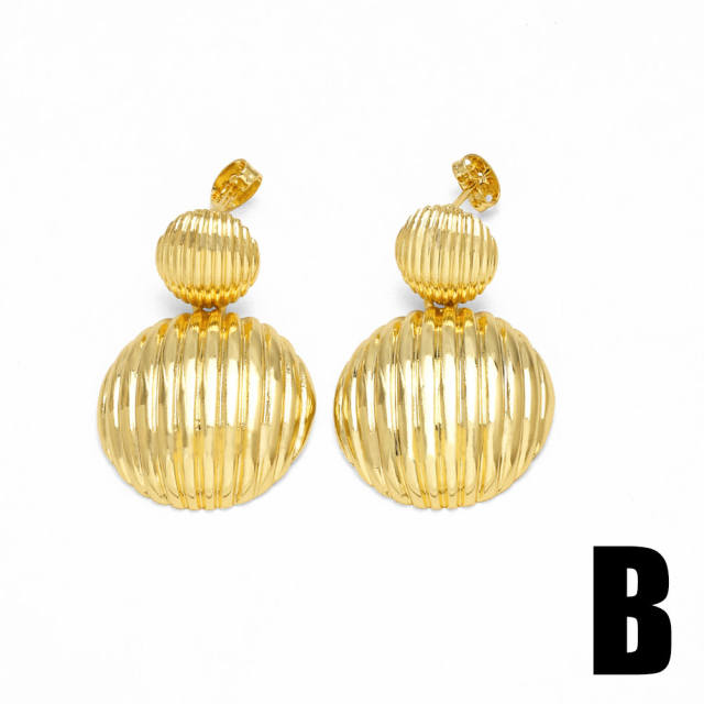 18KG copper sprial chunky bigger earrings