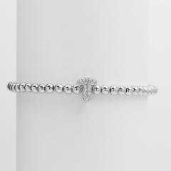 18KG diamond bubble letter initial letter copper bead bracelet