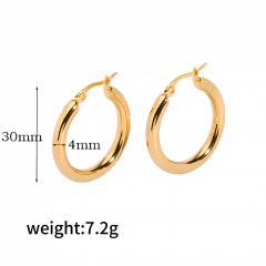 18KG hollow out different size big hoop stainless steel earrings