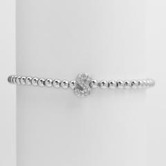 18KG diamond bubble letter initial letter copper bead bracelet