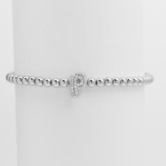 18KG diamond bubble letter initial letter copper bead bracelet