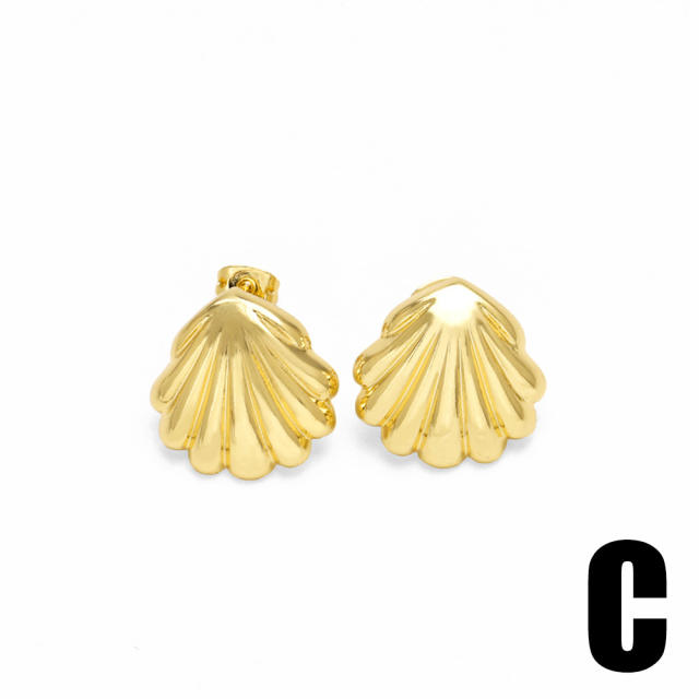 18KG copper sprial chunky bigger earrings