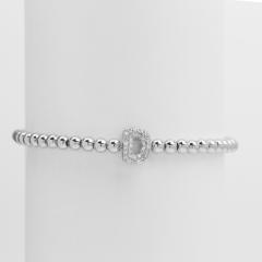 18KG diamond bubble letter initial letter copper bead bracelet