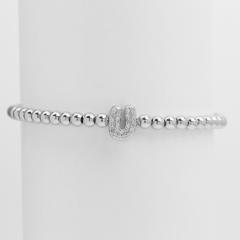 18KG diamond bubble letter initial letter copper bead bracelet