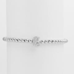 18KG diamond bubble letter initial letter copper bead bracelet