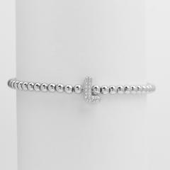 18KG diamond bubble letter initial letter copper bead bracelet