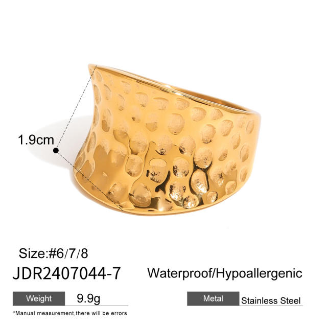 Hot sale gold color chunky stainless steel finger rings collection