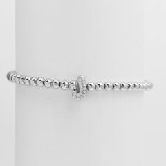 18KG diamond bubble letter initial letter copper bead bracelet