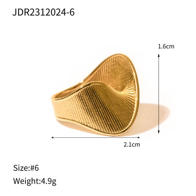 Hot sale gold color chunky stainless steel finger rings collection