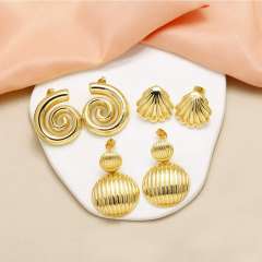 18KG copper sprial chunky bigger earrings