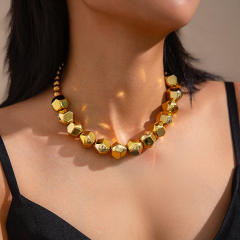 Chunky irregular CCB bead choker necklace bracelet set