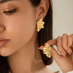 Punk trend gold silver color alloy chunky earrings