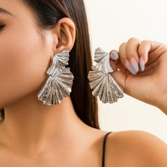 Punk trend gold silver color alloy chunky earrings