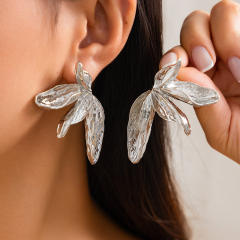 Punk trend gold silver color alloy chunky earrings