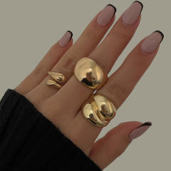 Chunky alloy finger rings stackable rings for women
