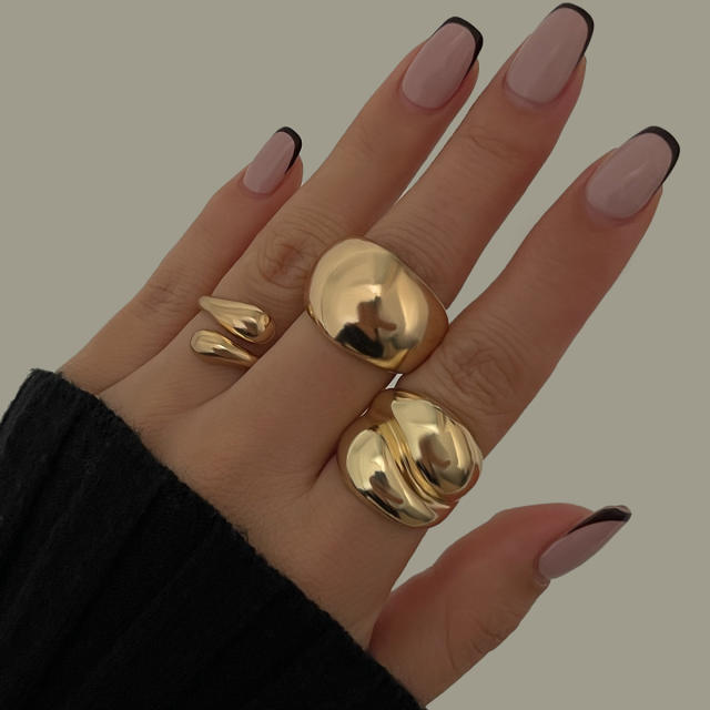 Chunky alloy finger rings stackable rings for women