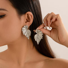 Punk trend gold silver color alloy chunky earrings