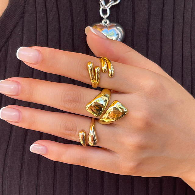 Chunky alloy finger rings stackable rings for women