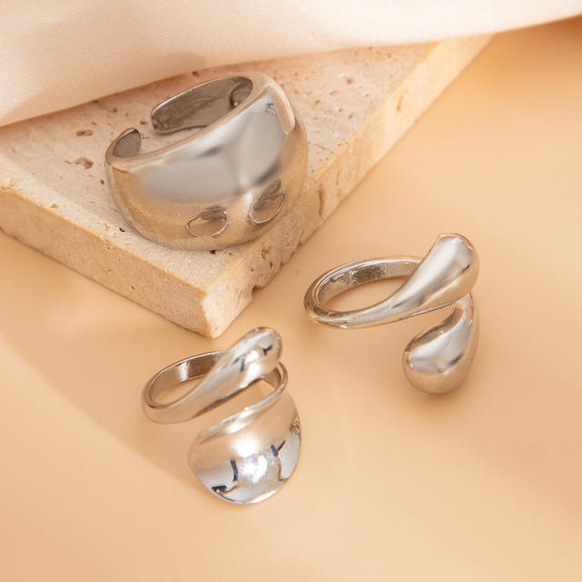 Chunky alloy finger rings stackable rings for women