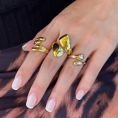 Chunky alloy finger rings stackable rings for women