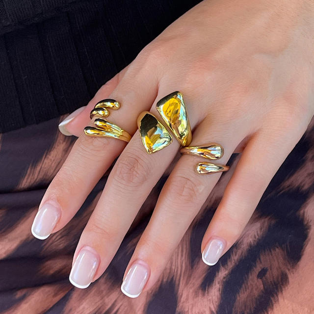 Chunky alloy finger rings stackable rings for women