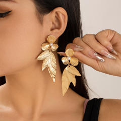 Punk trend gold silver color alloy chunky earrings