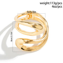 Vintage chunky alloy hollow out choker necklace bangle set