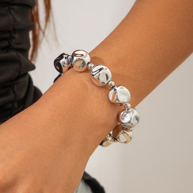 Chunky irregular CCB bead choker necklace bracelet set