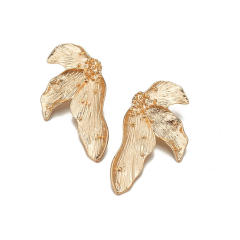 Vintage gold silver alloy flower chunky earrings