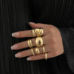 Chunky alloy finger rings stackable rings for women