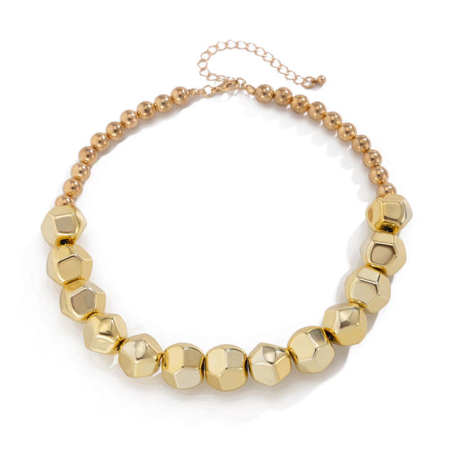 Chunky irregular CCB bead choker necklace bracelet set