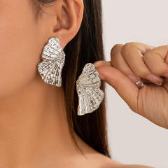 Punk trend gold silver color alloy chunky earrings