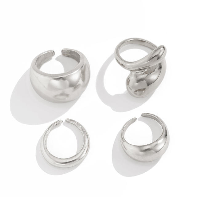 Chunky alloy finger rings stackable rings for women