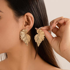 Punk trend gold silver color alloy chunky earrings