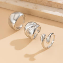 Chunky alloy finger rings stackable rings for women
