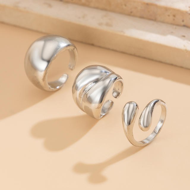 Chunky alloy finger rings stackable rings for women