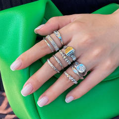 Chunky alloy finger rings stackable rings for women