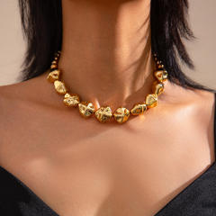 Chunky irregular CCB bead choker necklace bracelet set