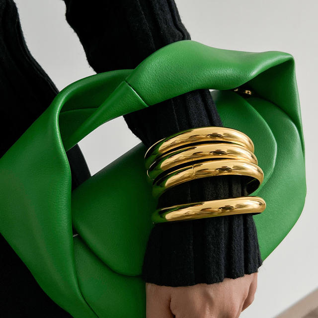 Chunky gold color iron women bangle band set