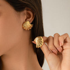 Punk trend gold silver color alloy chunky earrings