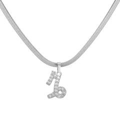 Hot sale diamond zodiac pendant copper necklace