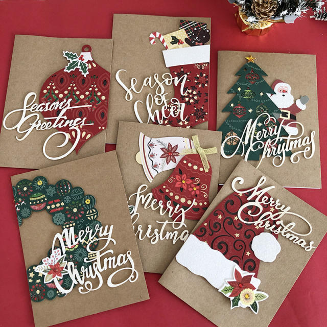 Vintage kraft paper greeting cards charistmas cards