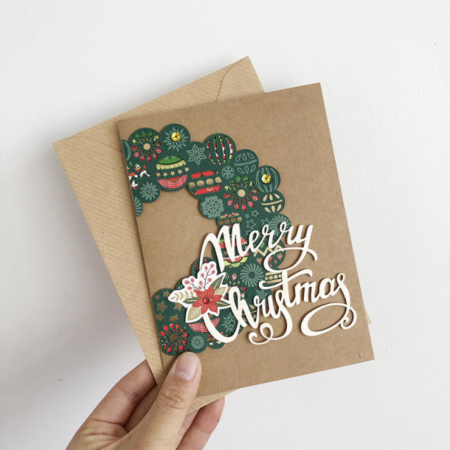 Vintage kraft paper greeting cards charistmas cards