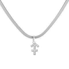Diamond zodiac pendant gold plated copper necklace