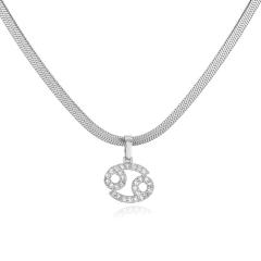 Hot sale diamond zodiac pendant copper necklace