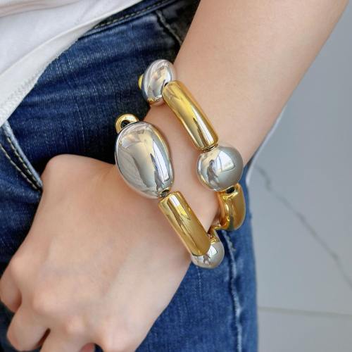 Chunky CCB gold plated elastic bangle