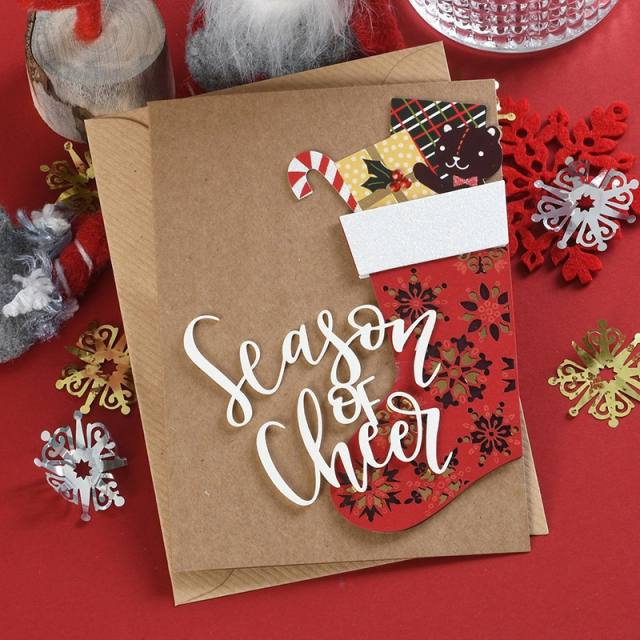 Vintage kraft paper greeting cards charistmas cards